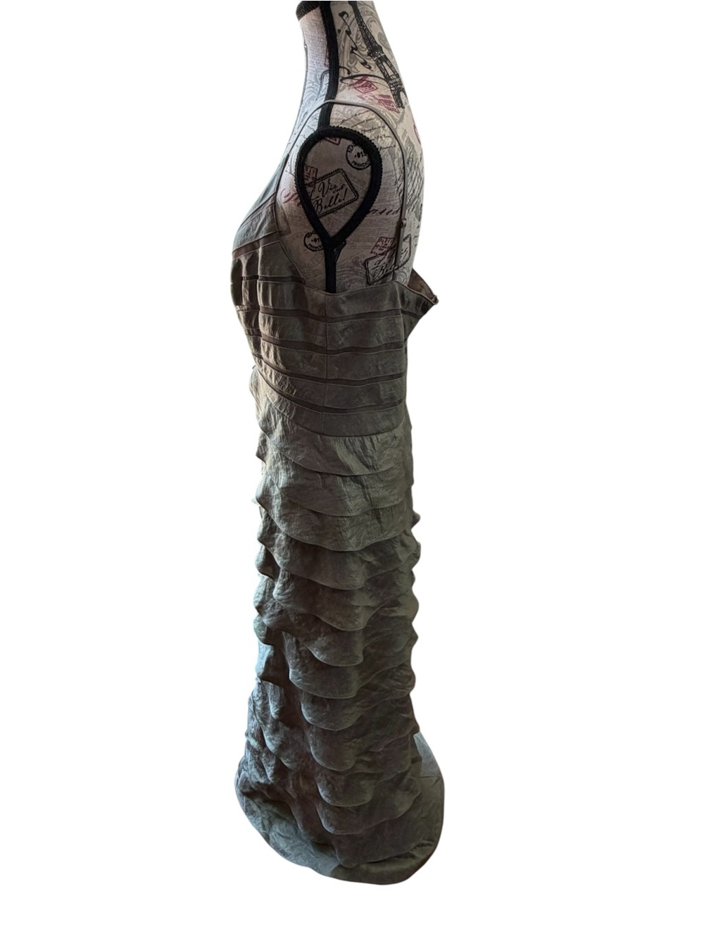 Adrianna Papell Olive Tiered Ruffle Maxi Dress - Picture 3 of 9